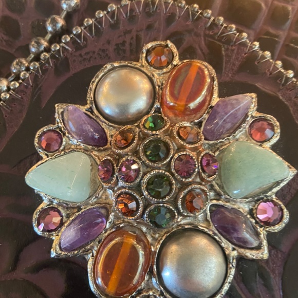 Lovely Leatherock Purple Croc Embossed Bag - Picture 6 of 13